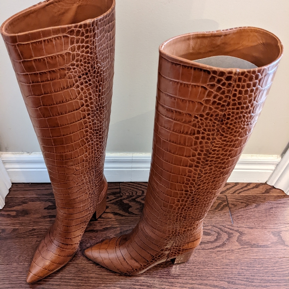 Paris Texas faux crocodile leather boots